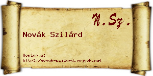 Novák Szilárd névjegykártya